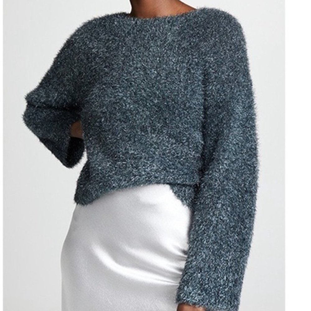 VINCE Boxy Metallic Knit Pullover